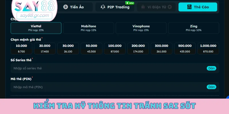 Kiểm tra kỹ thông tin tránh sai sót